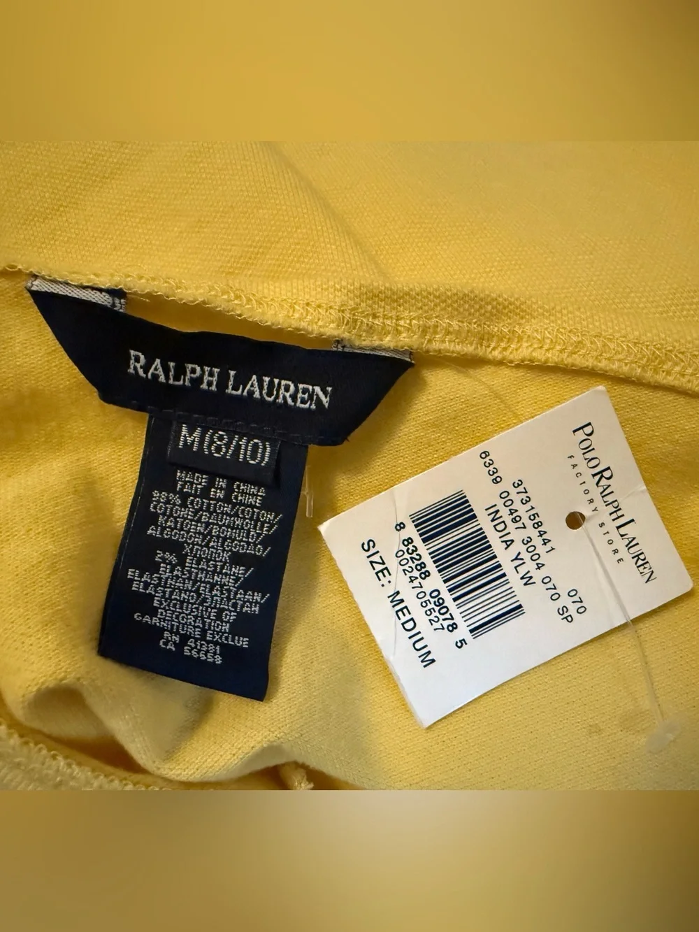 Ralph Lauren Yellow Halter Polo Tank with Blue embroidered logo size M 8-10